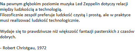 Robert Christgau wypowiedz o Led Zeppelin