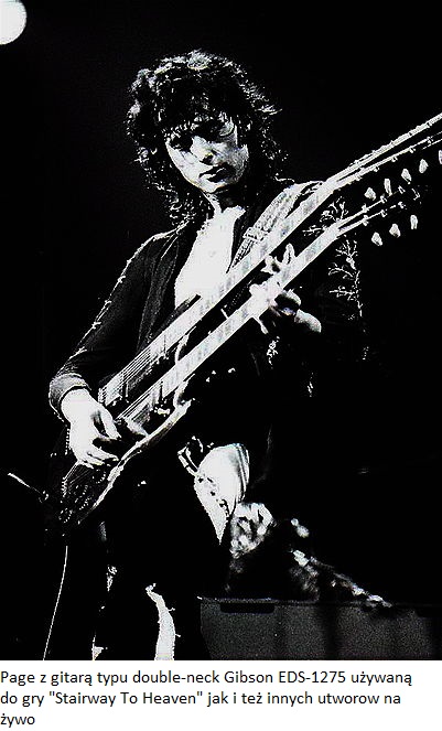 Page z gitara typu double neck Gibson EDS 1275 uzywana do gry Stairway To Heaven jak i tez innych utworow na zywo